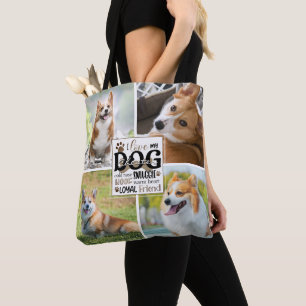 Cute LOVE MY DOG Photo Collage Personalised Tote Bag