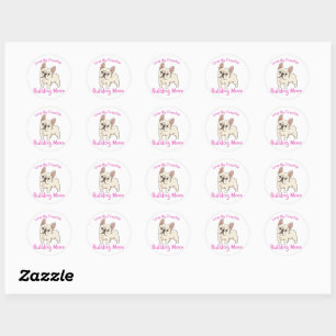 Cute Love My Frenchie French Bulldog Lovers Classic Round Sticker