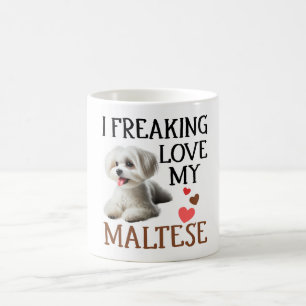 Cute Love My Maltese Dog Coffee Mug