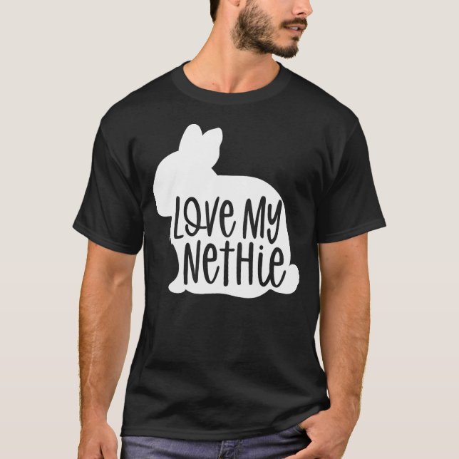 Cute Love My Nethie Bunny Design - Netherland Dwar T-Shirt (Front)