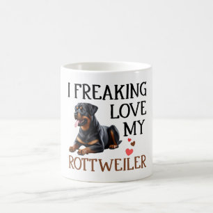 Cute Love My Rottweiler Dog Coffee Mug