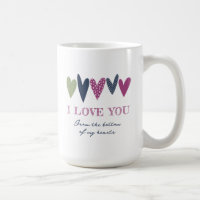 Cute Love Name Hearts Avocado Navy Coffee Mug