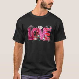 Cute Love Nurse Heart Leopard Valentine Day Women T-Shirt