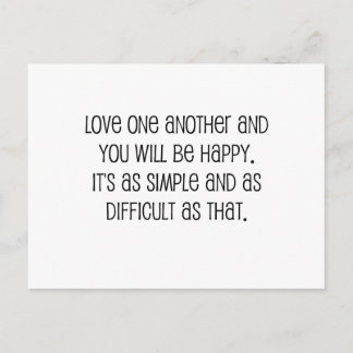 Cute, "Love One Another" Wedding Quote Postcard