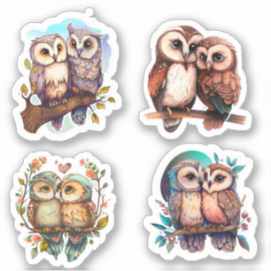 CUTE LOVE OWL VALENTINES STICKERS