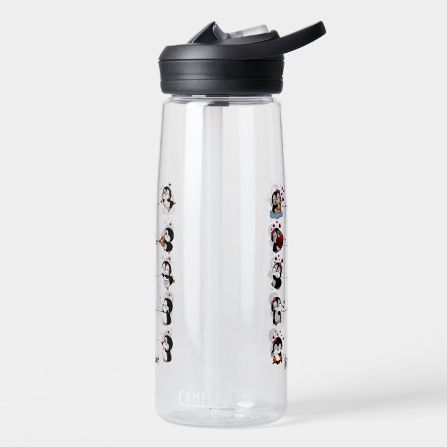Cute Love Penguins Water Bottle (Left)