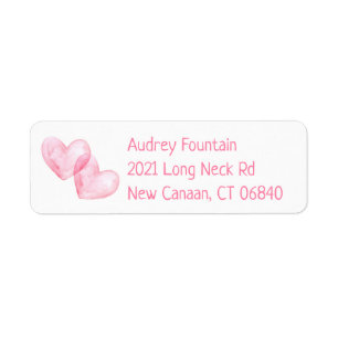 Cute Love Pink Watercolor Wedding Hearts