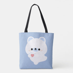 Cute Love Polar Bear Tote Bag