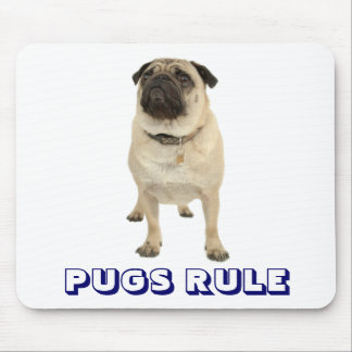 Cute Love Pugs Rule Puppy Dog Mousepad