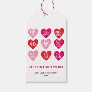 Cute Love Quotes on Hearts Happy Valentine's Day Gift Tags