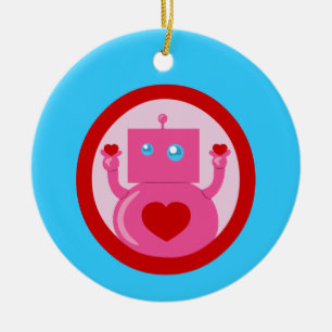 Cute Love Robot Ceramic Tree Decoration