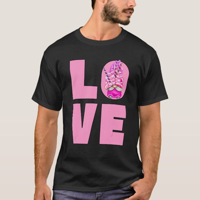 Cute Love Summer Gnome For Women Pink Strawberry M T-Shirt (Front)