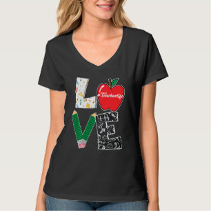 Cute Love Teaching Back To School I Love Teacher L T-Shirt