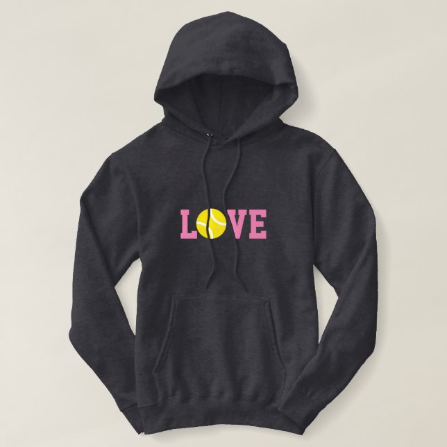 Cute LOVE tennis hoodie for women and girls (Design Front)