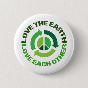 Cute Love The Earth Environmental Activist 6 Cm Round Badge