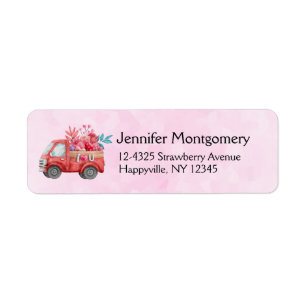 Cute Love Truck with Heart Cargo Watercolor