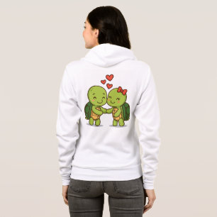 Cute Love Turtles Adorable Cartoon Couple Hoodie