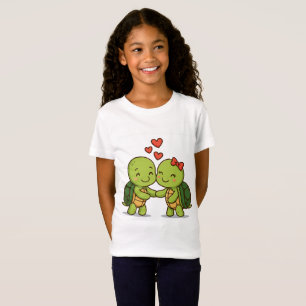 Cute Love Turtles Adorable Cartoon Couple T-Shirt