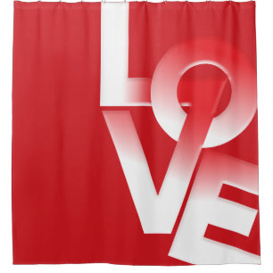 Cute Love Typography Valentine's Day Shower Curtain