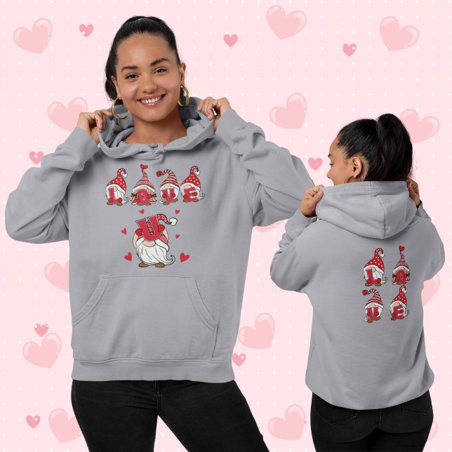 Cute  "Love U" Gnome Lettering | Valentine's Day  Hoodie (Creator Uploaded)