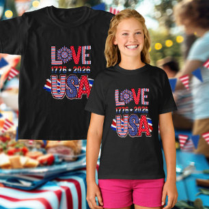 Cute Love USA 1776 to 2026 America 250 T-Shirt