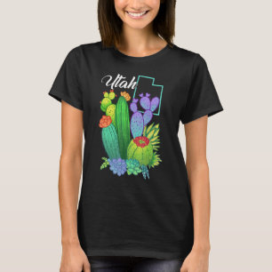Cute Love Utah Blooming Cactus Flowers T-Shirt