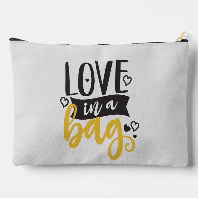 Cute love  word art  accessory pouch (Back)