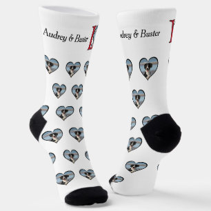 Cute Love Words with Dog or Persons Photo Socks