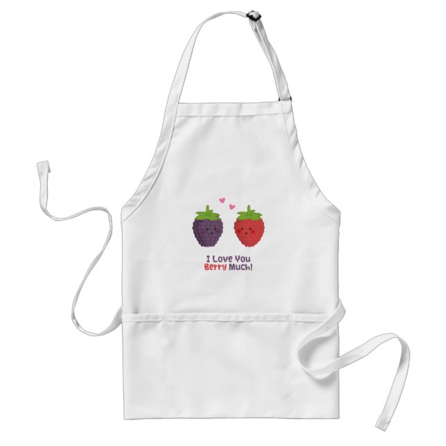Cute Love You Berry Much Pun Humour Standard Apron (Front)