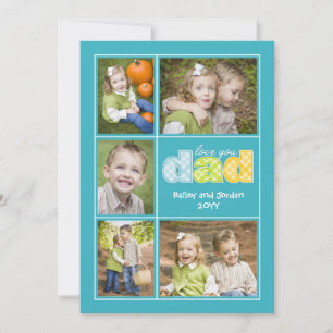 Cute Love You Dad Collage Photo Father's Day Card