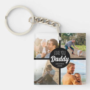 Cute Love You 'Daddy' Custom Photo Collage Key Ring
