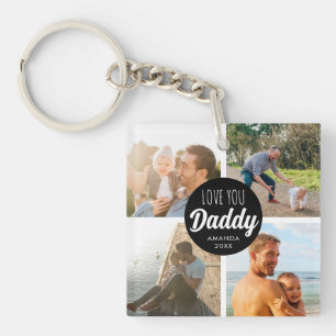 Cute Love You 'Daddy' Custom Photo Collage Key Ring