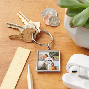Cute Love You 'Daddy' Custom Photo Collage  Key Ring