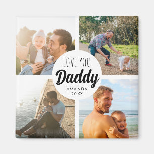 Cute Love You 'Daddy' Custom Photo Collage Magnet
