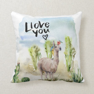 Cute Love You Llama Cushion