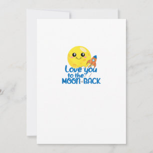 Cute Love You To The Moon And Back Rocket Space Wh Holiday Card