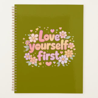 Cute Love Yourself Floral Quote Design | Gift Bag Planner