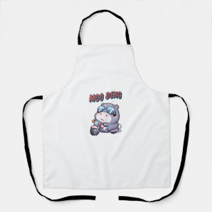 Cute loveable Moo Deng baby fat hippopotamus Tank Apron