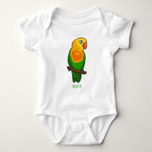 Cute lovebird cartoon parrot baby bodysuit
