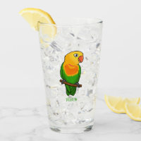 Cute lovebird cartoon parrot