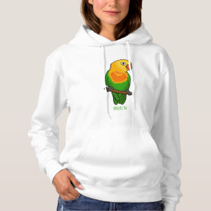 Cute lovebird cartoon parrot hoodie