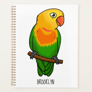 Cute lovebird cartoon parrot  planner