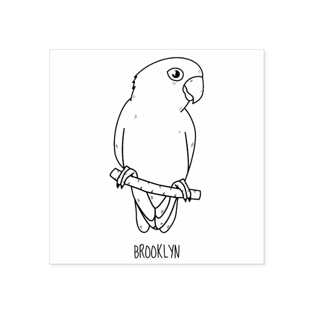Cute lovebird cartoon parrot rubber stamp (Imprint)