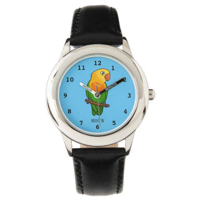 Cute lovebird cartoon parrot watch (Front)