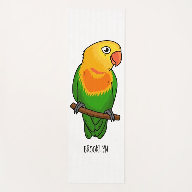 Cute lovebird cartoon parrot  yoga mat (Front)