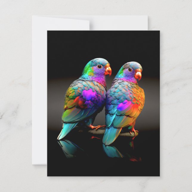 CUTE LOVEBIRD / COLORFUL LOVEBIRD CARD (Front)