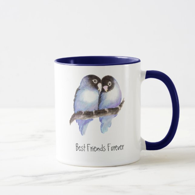 Cute Lovebirds, Best Friends Forever, BFF Mug (Right)