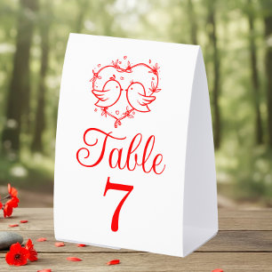 Cute Lovebirds Boho Red Heart Garden Wedding 