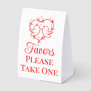 Cute Lovebirds Boho Red Heart Wedding Favors