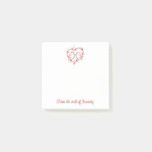 Cute Lovebirds Boho Romantic Red Heart Post-it Notes